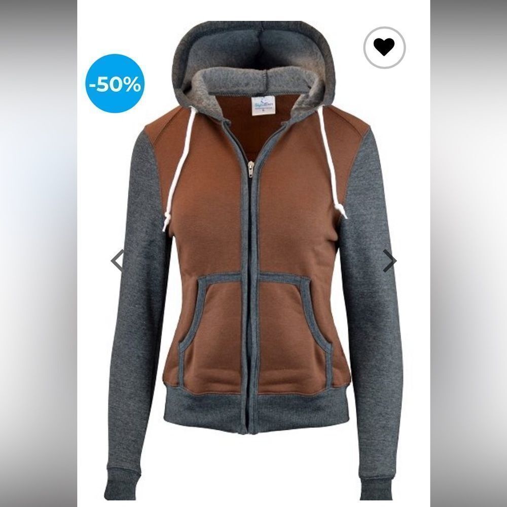 SKYLINEWEARS Women’s Char-Coffee Basic Zip Up Fleece Hoodie XXL NWT in pkg brown